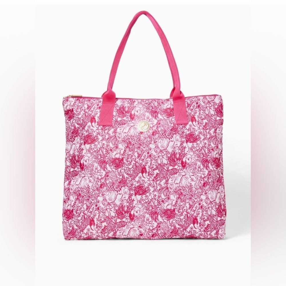 Lilly Pulitzer Raspberry Rouge Floral Piper Packable Tote - Picture 3 of 7